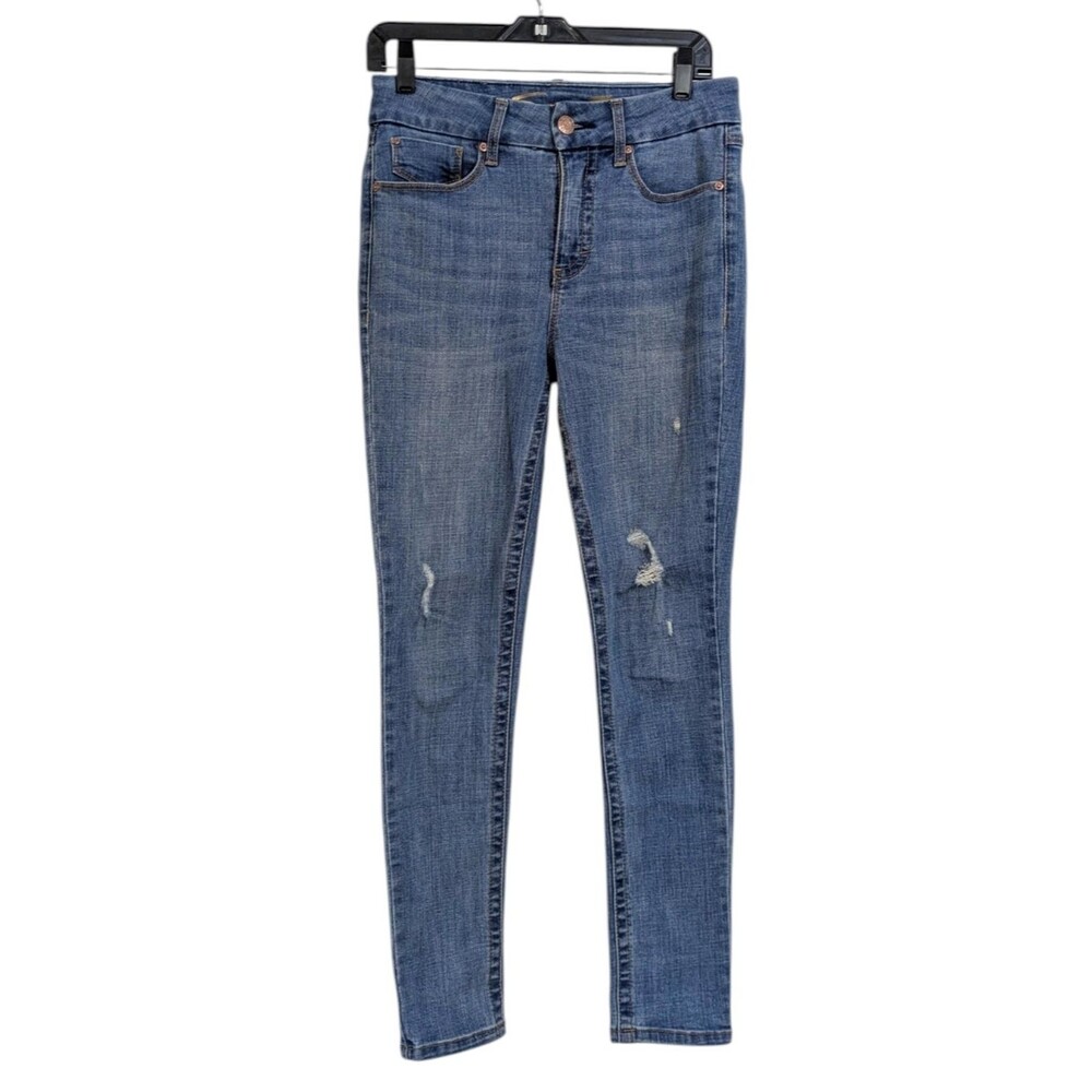 Seven7 Tummyless High Rise Distressed Skinny Jeans - Size 6 Womens - Seven 7